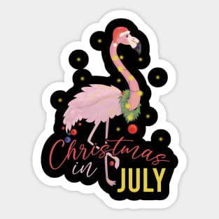 christmas in july summer flamingo Sticker